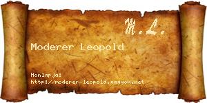 Moderer Leopold névjegykártya